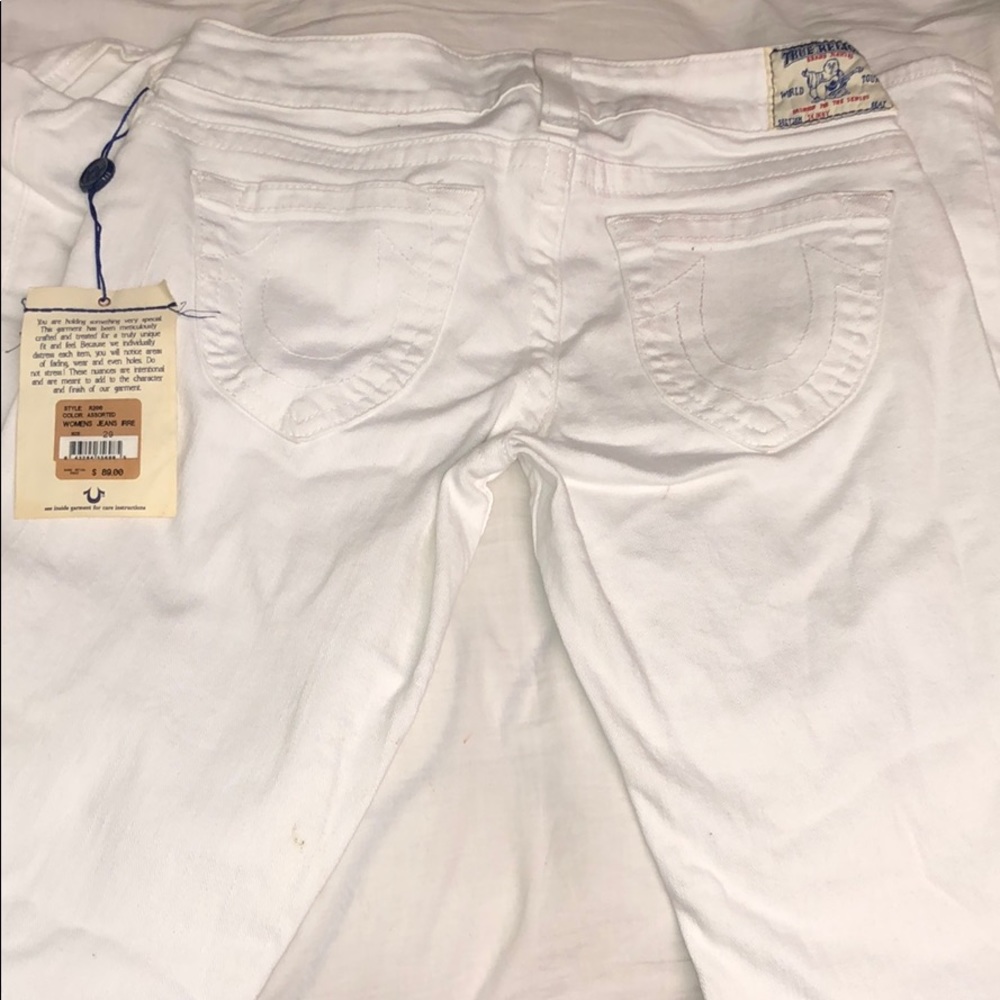 Brand new white skinny true religion jeans